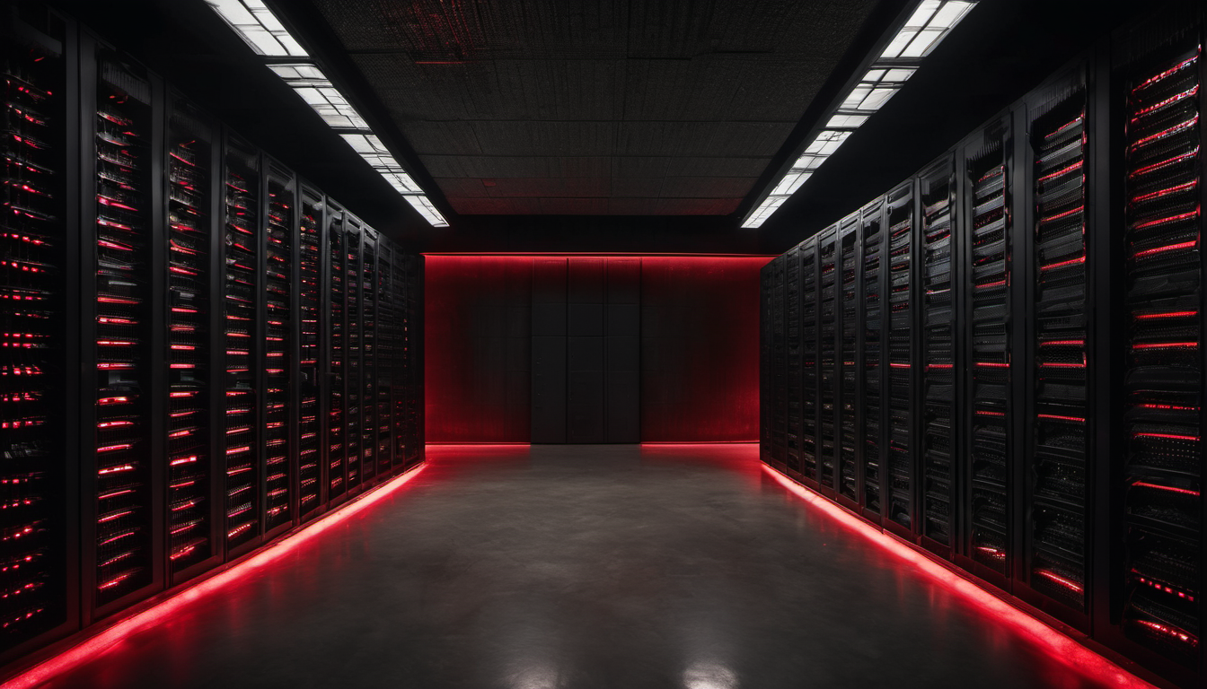 Brutalist server room architecture